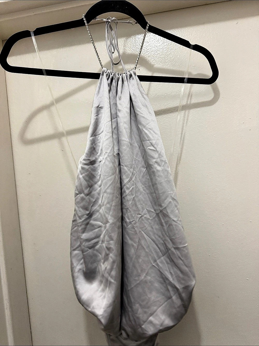 Victoria's Secret Very Sexy Twinkle Strap Satin Teddy Gray One-Piece
